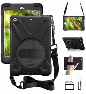 iPad Mini 1 2 3 Kılıf Defender Askılı Zırhlı Tank Case A1432 A1454 A1455 A1489 A (Siyah)