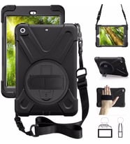 iPad Mini 1 2 3 Kılıf Defender Askılı Zırhlı Tank Case A1432 A1454 A1455 A1489 A (Siyah)