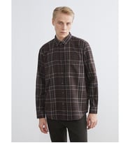 LCWAIKIKI Classic Kahverengi Regular Fit Uzun Kollu Ekose Erkek Gömlek
