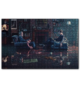 Cakapuzzle Sherlock ve Dr.Watson Baker Street Puzzle Yapboz MDF (Ahşap) (120 Parça)
