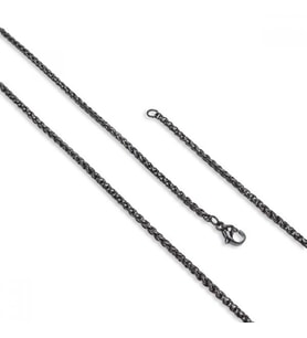 Erkek Siyah Renk Çelik Kolye 2.5Mm