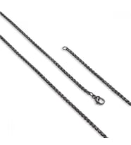 Erkek Siyah Renk Çelik Kolye 2.5Mm