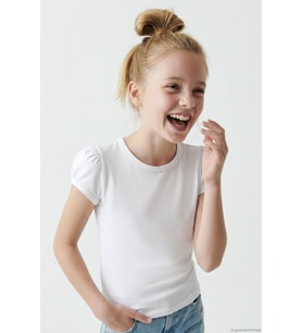 Breeze Kız Çocuk Tişört Basic 8-14 Yaş, Beyaz
