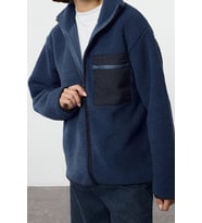 Tarz Oversize Dik Yaka Standart Kol Uzun Polar Fermuarlı Uzun Kol Cep Detaylı Örme Sweatshirt