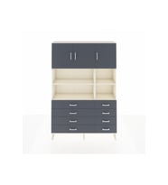 Arges Gardrop 8 Raflı 8 Çekmeceli 3 Kapaklı 132x30x195 Aytaşı-Antrasit