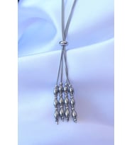 316L Çelik Gümüş Renk Boyu Ayarlanabilir Sallantılı Model Kolye 5886 - SSSSSS8440-2231
