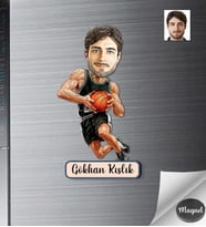 Kişiye Özel Basketbolcu Erkek Ahşap Magnet -2