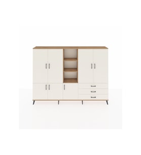 Arges Dolap 11 Raflı 3 Çekmeceli 7 Kapaklı 220x30x163 Çam-Aytaşı