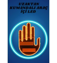 Pilli Led Işık Araç Camı İçin Uzaktan Kumandalı El Simgesi