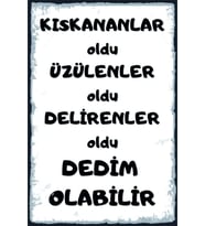 Kıskananlar Oldu Dekoratif Retro Mdf Tablo Çerçeve Görünümlü