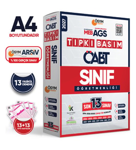 2027 MEB-AGS ÖABT Sınıf Öğretmenliği ÖSYM Tıpkı Basım 13lü Deneme Paketi Türkiye Geneli