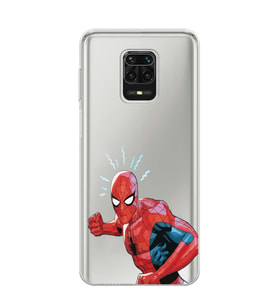 Redmi Note 9 Pro / 9s Uyumlu Örümcek Adam Tasarımlı Şeffaf Telefon Kılıfı