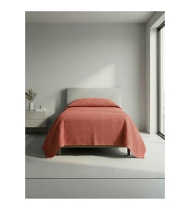 Sofline Premium %100 Pamuk Tek Kişilik Yazlık Pike, Yatak Örtüsü, Terletmez Kumaş(PUDRA RENK) (160x240cm)