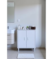 Eliusta Nirat 60 cm 4 Bölmeli Beyaz Banyo Mutfak Dolabı 3 Raflı Kapaklı Çok Amaçlı Dolap 60x75x32,5 cm