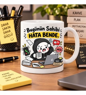 Bugünün Sahibi Hata Bende Esprili Ofis Baskılı Kupa – İş Arkadaşına Hediye