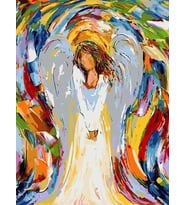 Melek Anne Sayılarla Boyama Seti 40x50 cm (Tuvale Gerili)