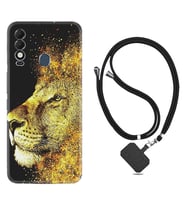 Tecno Spark 8T Kılıf Resimli Boyun Askılı İpli Desenli Silikon Leon 1323