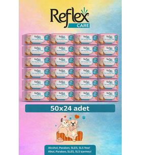 REFLEX Care Evcil Hayvanlar İçin Çok Amaçlı Hijyenik Temizleme Mendili 50'li x 2