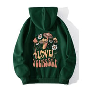 Unisex Pamuk Şardonlu Kapüşonlu Sweatshirt (Yeşil)