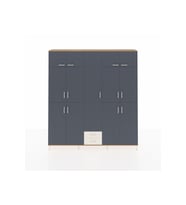 Arges Dolap 10 Raflı 2 Çekmeceli 4 Askılı 220x30x243 Çam-Antrasit/Aytaşı