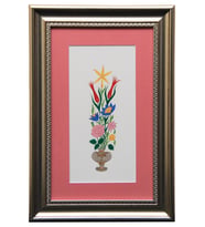 e38 EL İŞÇİLİĞİ VAZOLU BUKET TEZHİP TABLO 41 * 27 cm - 1791