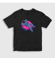 Presmono Unisex Çocuk Siyah Pool Astronaut Space Astronot Uzay T-Shirt 283747tt