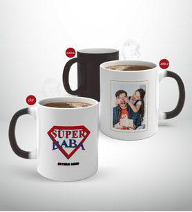 BK Gift Kişiye Özel Babalar Günü Hediyesi Fotoğraflı Sihirli Kupa Bardak-80 (Beyaz)