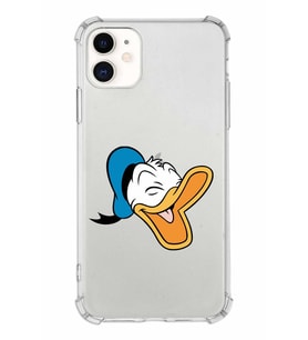 Apple iPhone 11 Uyumlu Köşe Korumalı Antişok  Kapak Donald Duck Tasarımlı Şeffaf  Kılıf