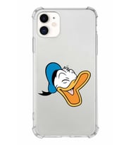 Apple iPhone 11 Uyumlu Köşe Korumalı Antişok  Kapak Donald Duck Tasarımlı Şeffaf  Kılıf