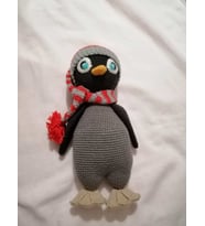 Şapkalı Penguen Amigurumi Organik Oyuncak