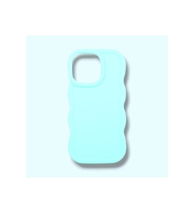 IPHONE 14; KENARI DALGALI, DARBE ÖNLEYİCİ LÜKS SİLİKON KILIF (Su Yeşili)