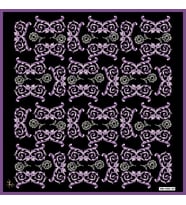 Barok Desen Black Seri Twill Eşarp Eşarp Askısı ile Birlikte 90x90 cm Mor-90x90