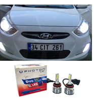 Hyundai Accent Blue Led Xenon Uzun Kısa Far Ampulü H4 Duo Yeni Seri Beyaz