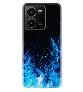 Vivo Y35 Kılıf Silikon Desen Özel Seri Blue Fire 1678