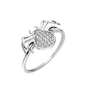 Zirkon Taşlı Spider Tasarım 925 Ayar Gümüş Bayan Yüzük