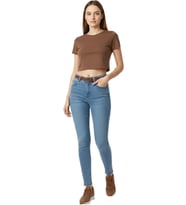 Kadın Yüksek Bel Jeans Dar Paça Pantolon 2248 BGL-ST02900 (Mavi)