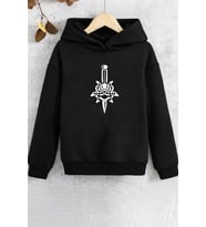 Çocuk Skullcracked Baskılı Sweatshirt (Siyah)