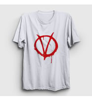 Presmono Unisex Beyaz Logo Film V For Vendetta T-Shirt 255570tt (Beyaz)