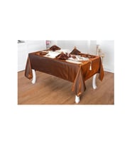 Afife Kadife Krem Kahve Sofra Takımı 8 Kişilik 160x230 Cm 34 Parça 47 (Standart)