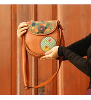 Fil Figürlü Çapraz Örgülü Kol Çantası Etnik Bohem Style - Taba