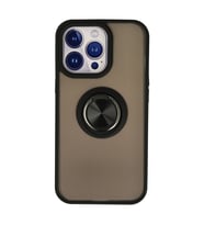 İphone 13 Kılıf Montreal Yüzüklü Kapak - Siyah