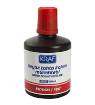 KRAF 450G BEYAZ TAHTA KALEM MÜREKKEBİ KIRMIZI 100ML.
