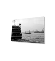 Deniz Vapur Cam Tablo 4mm Dayanıklı Temperli Cam Sea Steamer Glass Wall Art (Çok Renkli)