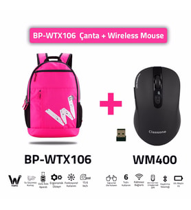 Classone BP-WTX106 Su Geçirmez 15.6"Notebook Sırt Çantası + Kablosuz Mouse