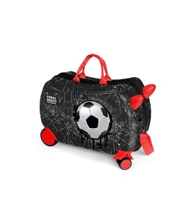 CORAL HIGH  16369 SİYAH FUTBOL DESENLİ  OTUR-ÇEK ÇOCUK VALİZİ