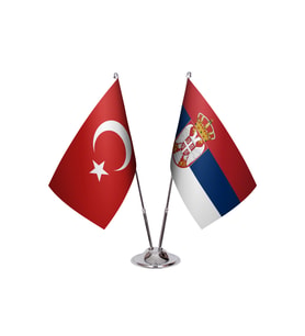 Sırbistan İkili Masa Bayrağı
