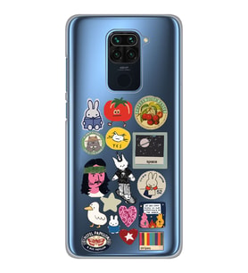 Xiaomi Redmi NOTE 9 Uyumlu Sticker Tasarımlı Şeffaf Telefon Kılıfı