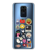 Xiaomi Redmi NOTE 9 Uyumlu Sticker Tasarımlı Şeffaf Telefon Kılıfı