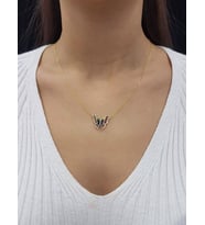 Kelebek Çift Katlı 18K Altın Kaplama Kolye (Karışık)