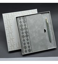 Dodes Kutulu Gri Defter Ve Metal Kalem Seti